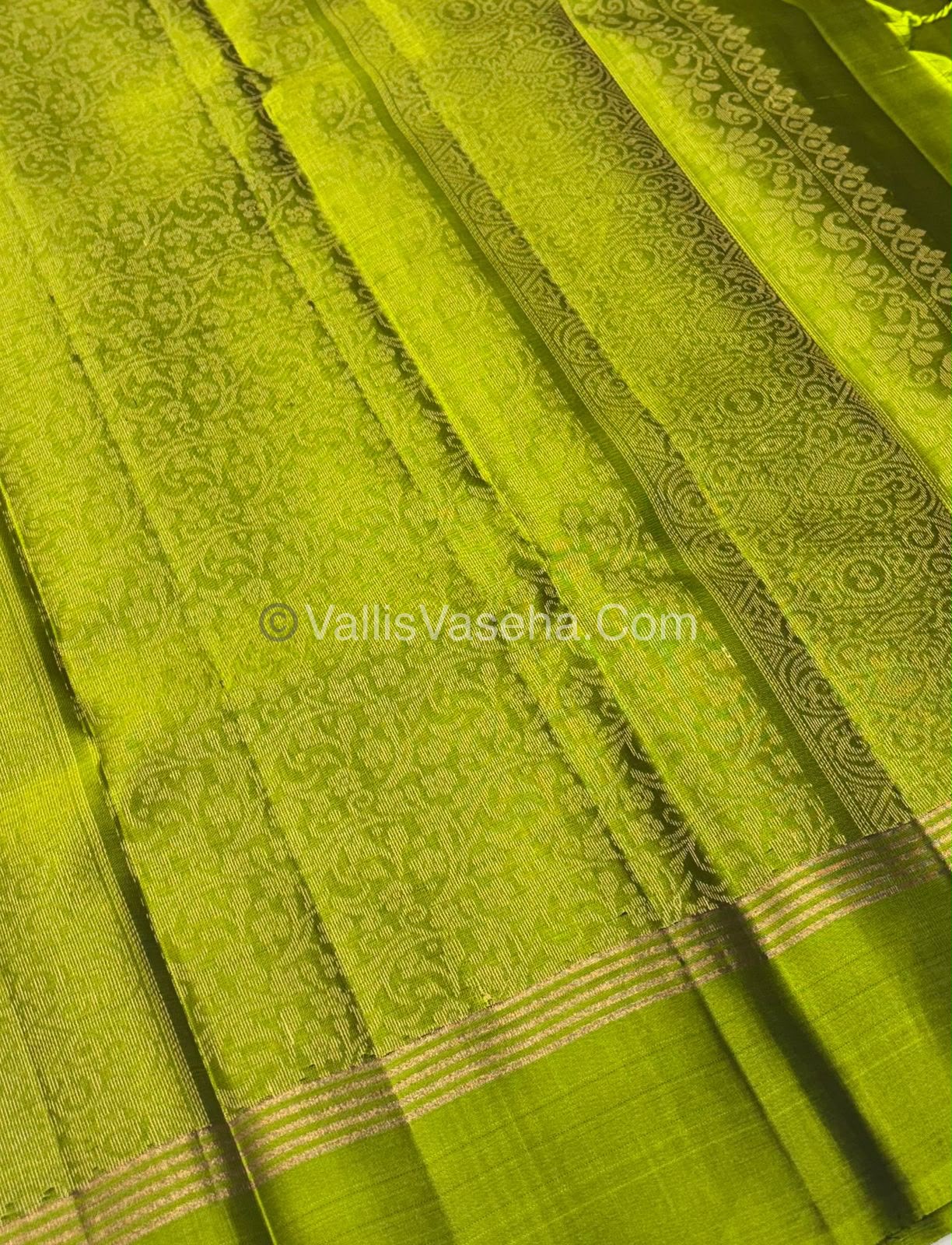 Half Mixed Soft Silk Saree - Green With Green - VVPSS073
