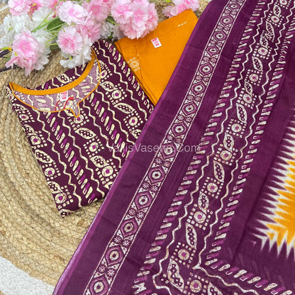 Ready Made - Salwar, Kameez & Duppatta(3pc) - Batik Printed - VVRBS006