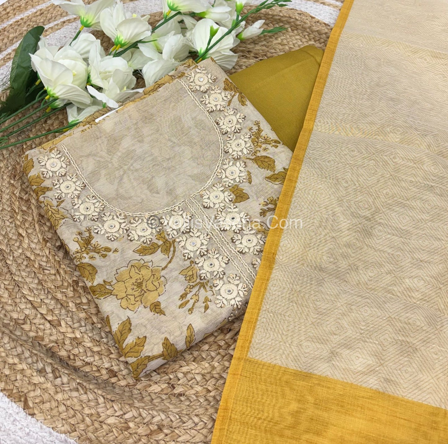 Tissue Linen Salwar Material  | VVUSM020