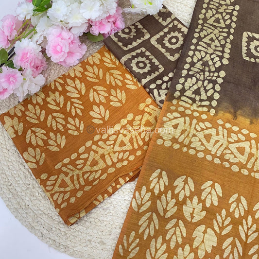 Unstitched Salwar Material- Baswada Batick Printed Silk - VVUSM005