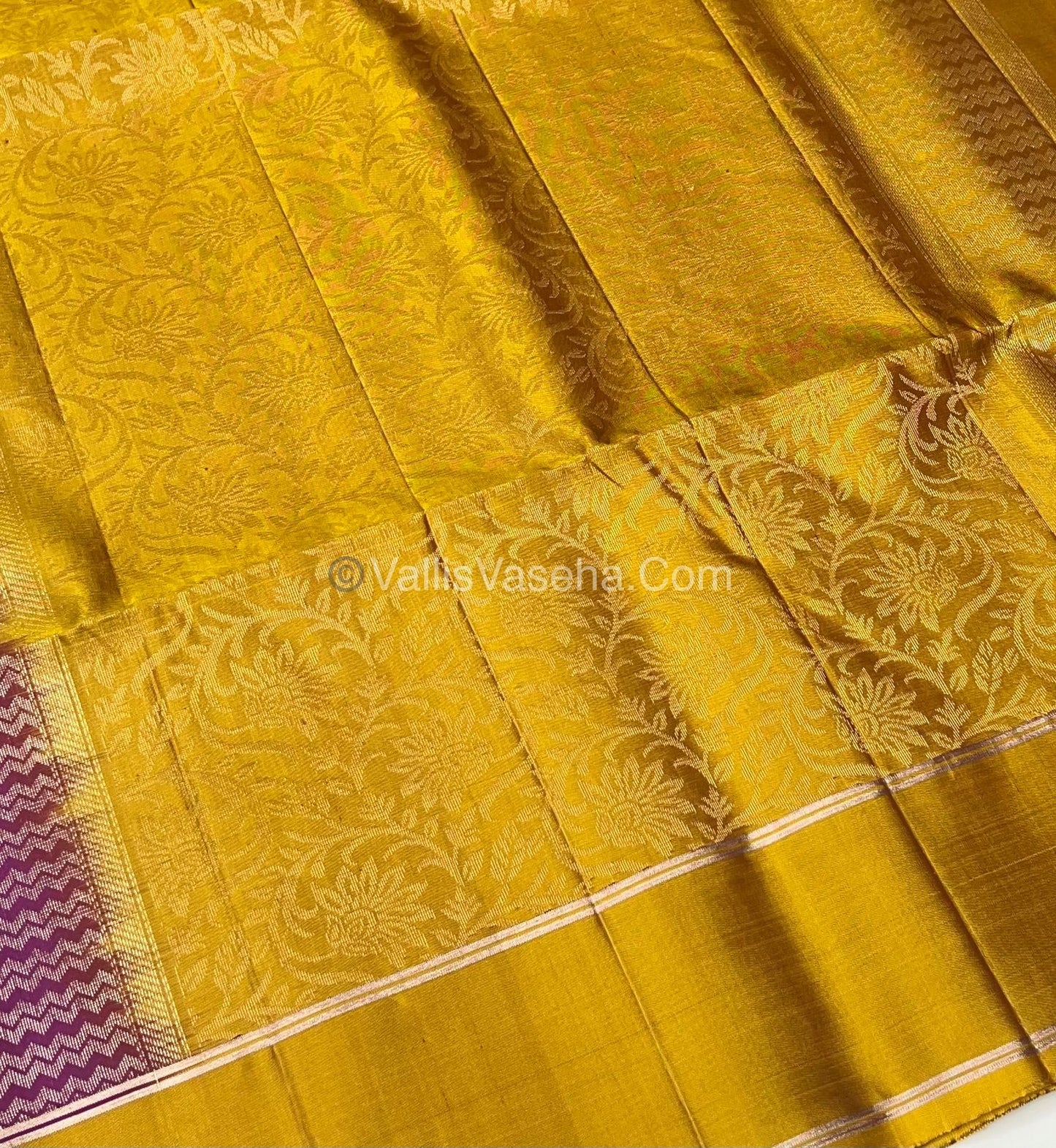 Pure Soft Silk Saree  - Purplish Pink & Mustard Yellow Combo - VVPSS055