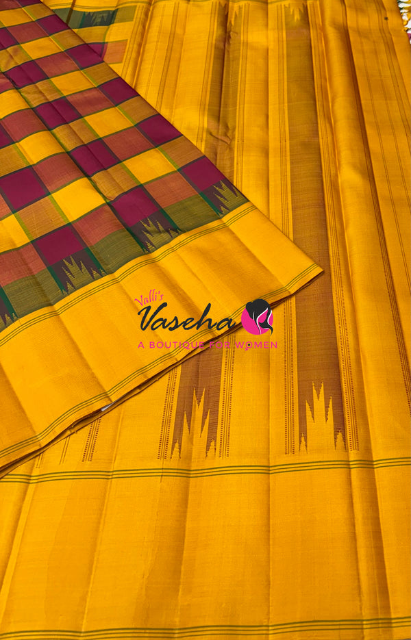 Pure Kanchipuram Silk Saree - Trendy Design - VVPS006