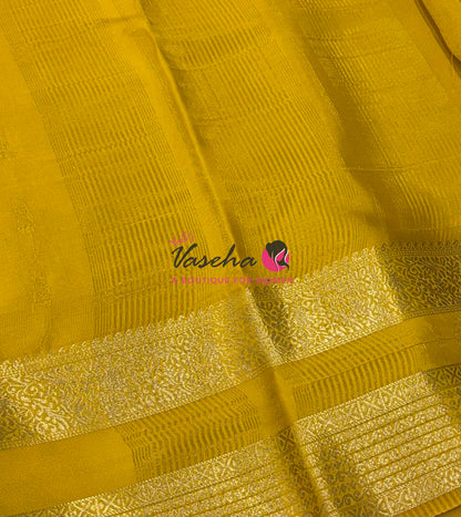 Semi Mysore Crepe Silk  - Yellow Shade - VVSMC004