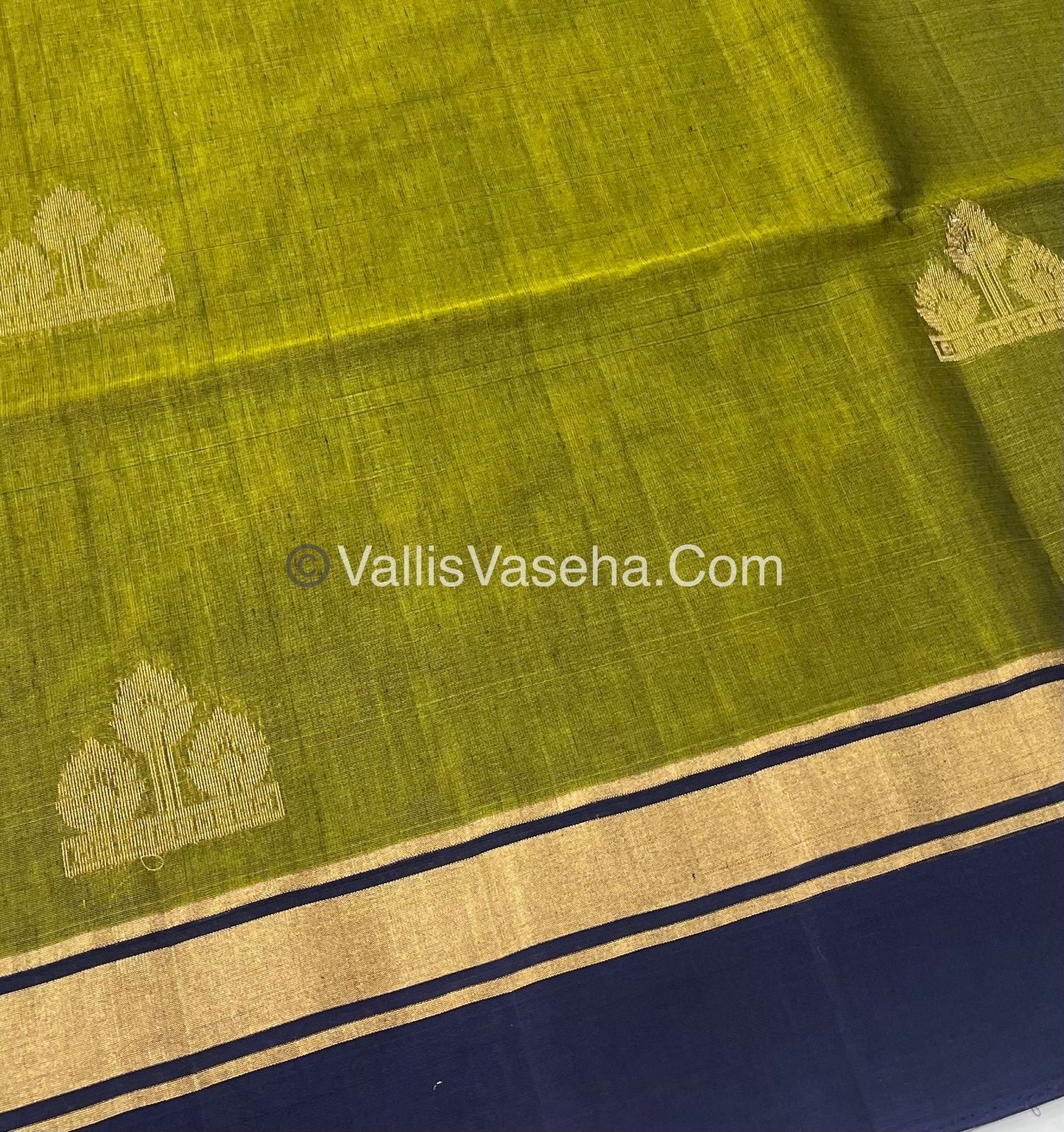 Kora Silk Saree - SICO -  Green With Blue Shade  - VVKS002