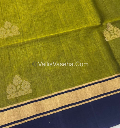 Kora Silk Saree - SICO -  Green With Blue Shade  - VVKS002