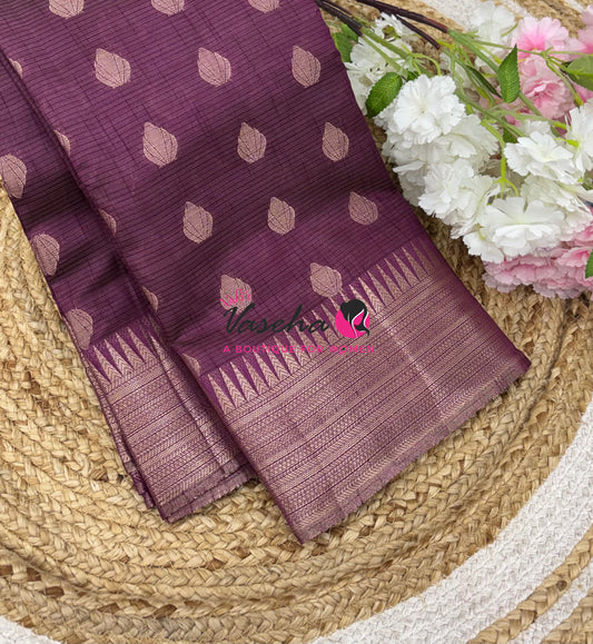 Semi Tussar Silk Saree | Winish Purple Shade |VVSTS053