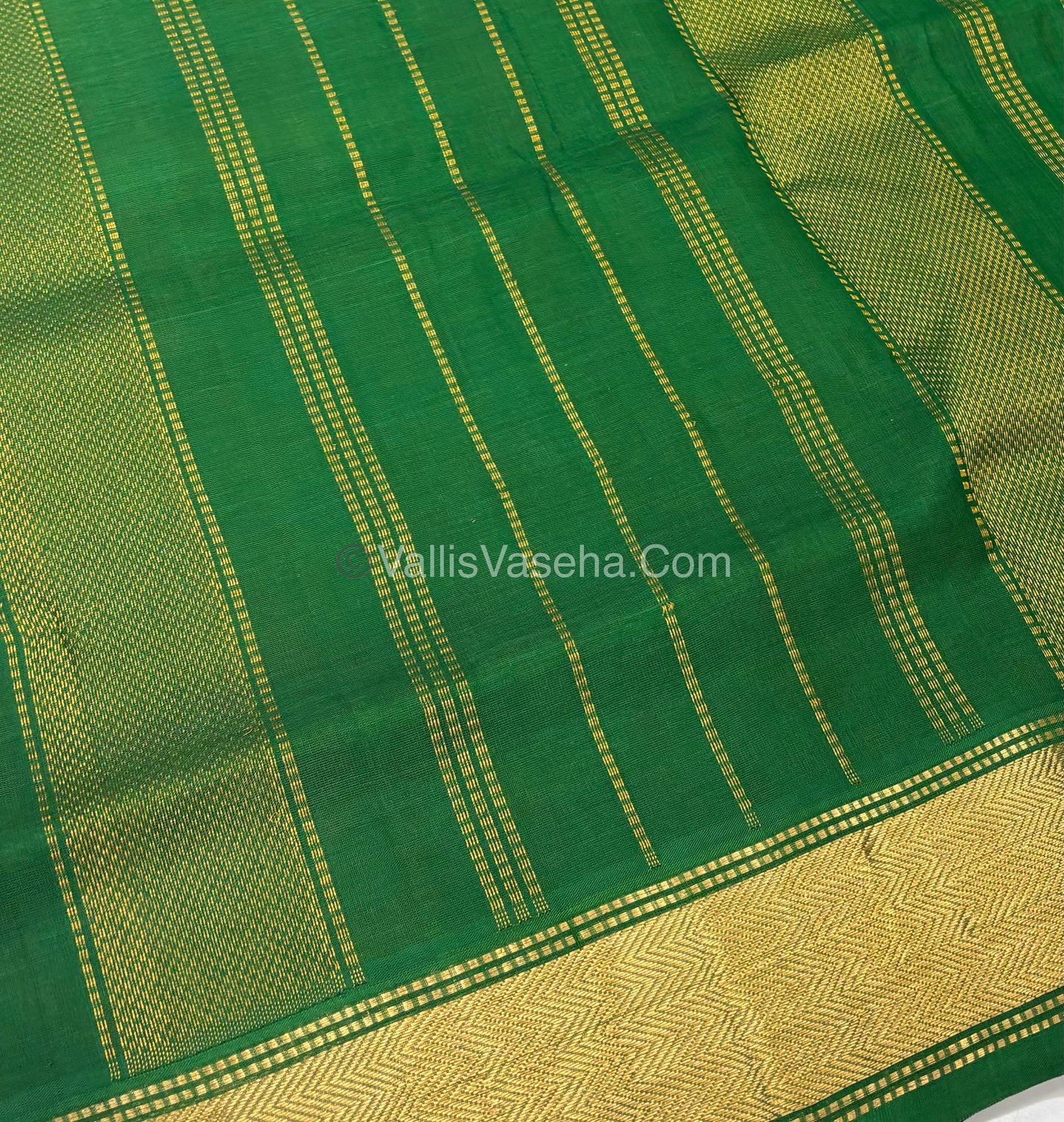 Pure Silk Cotton Sarees - Orangish Yellow & Green Shade - VVPSC008