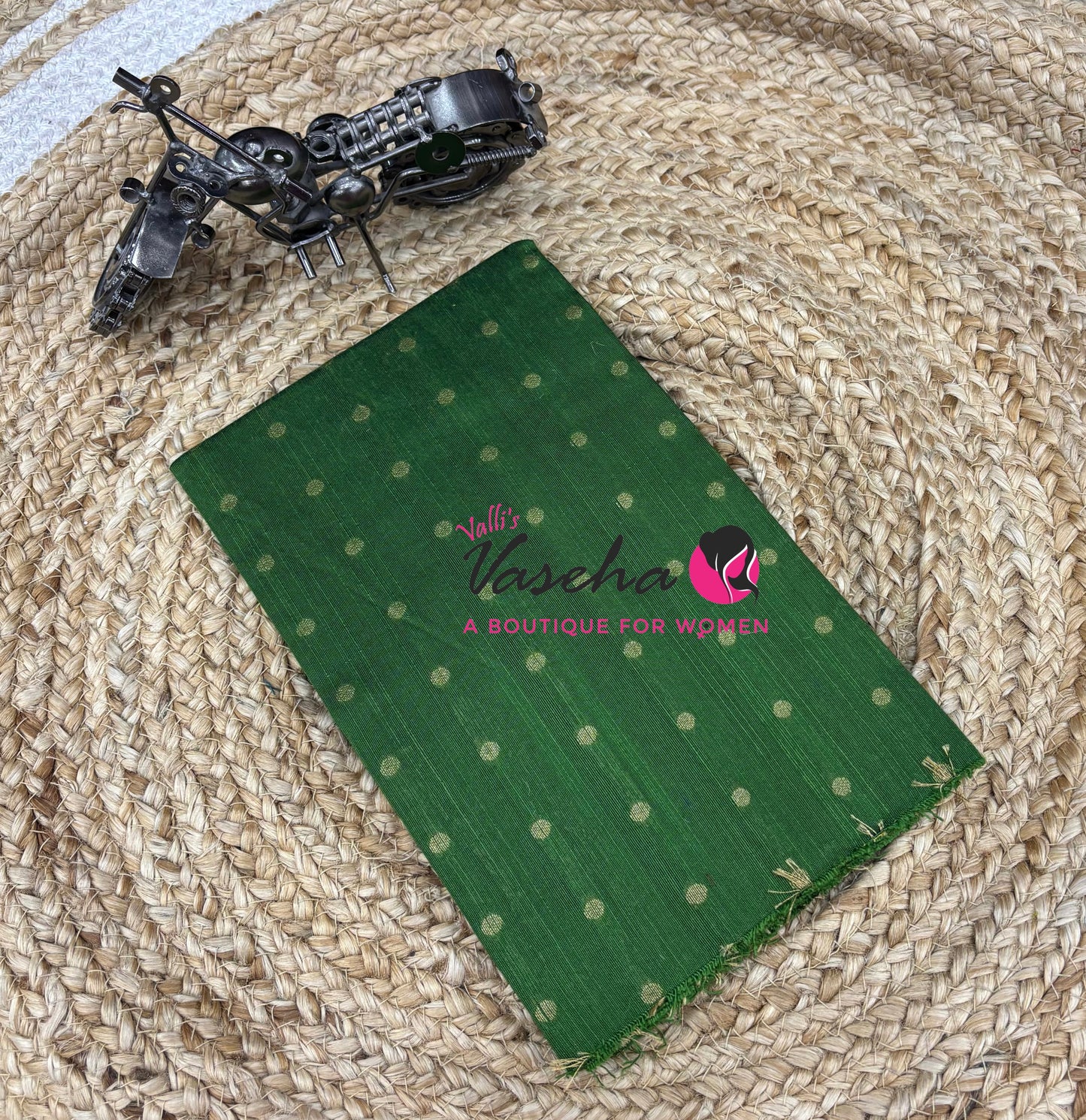 Blouse Bit - Pack Of 10pcs - Assorted-  Semi Raw Silk - Coin Gold Zari Butta - 1 mtr - VVBB002