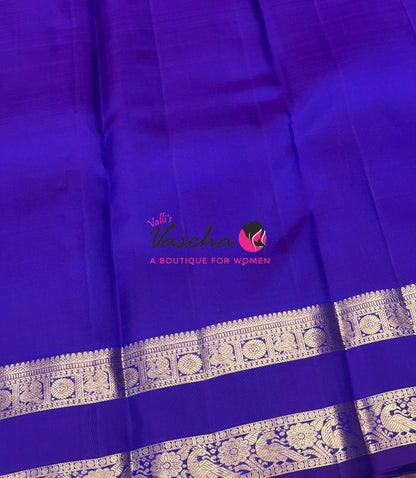 Pure Kanchipuram Silk Saree - Vairavoosi Design  - Violetish Blue Shade - VVPS095