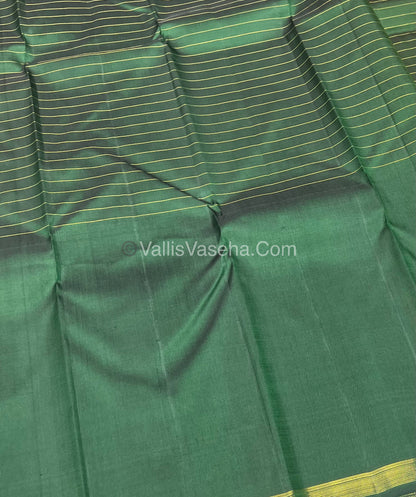 Pure Vintage Korvai Kanchipuram Silk Saree - Yellow & Green Combo - VVPS022
