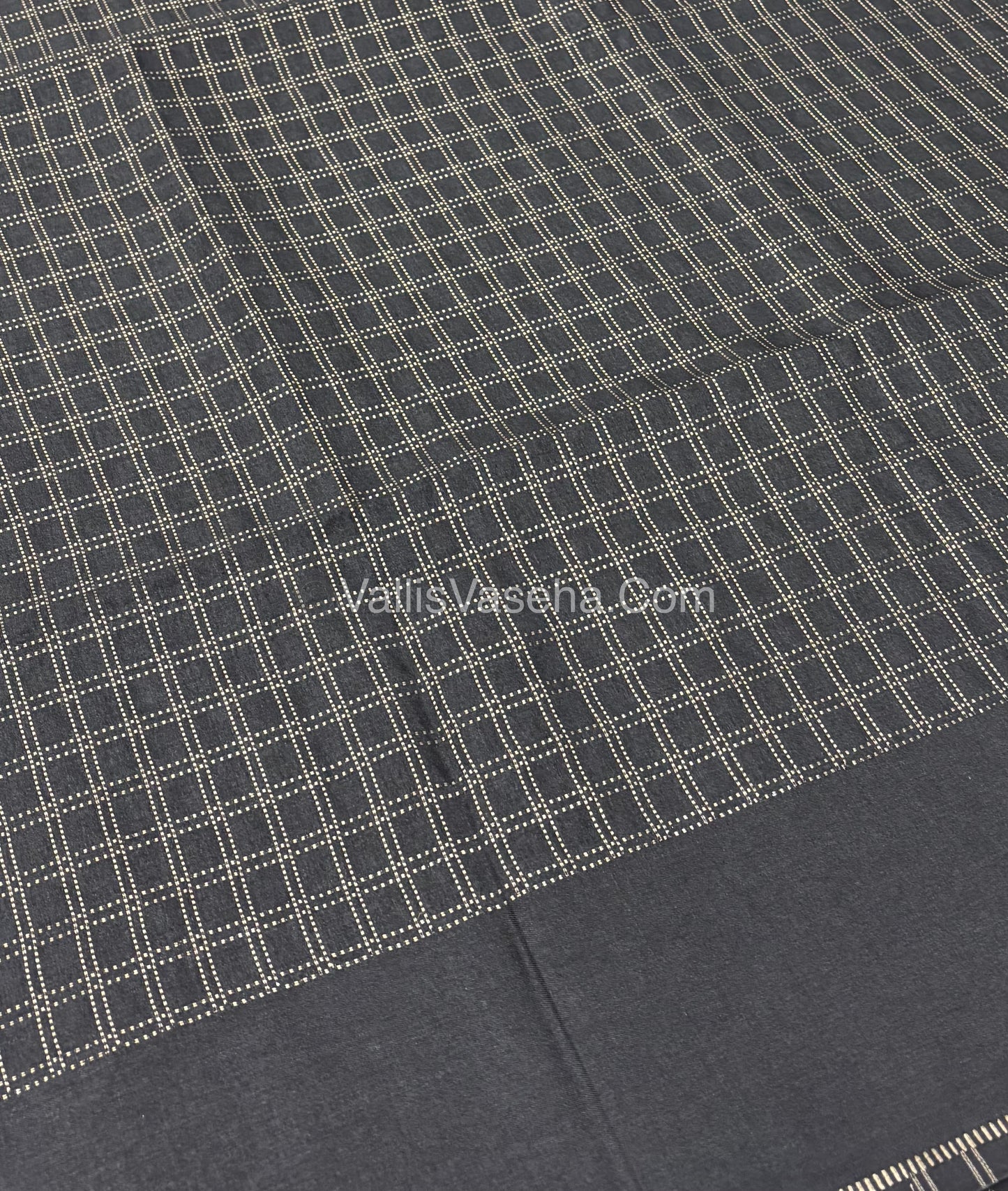 Bhagalpuri Semi Tussar Saree - Black Shade - VVBTS001