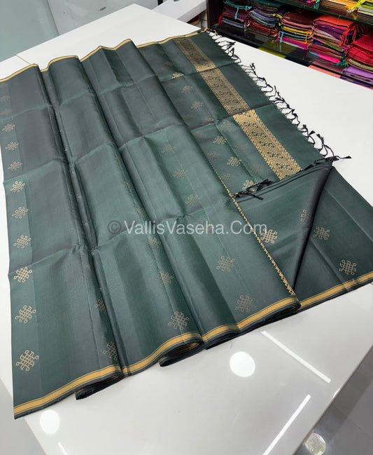 Pure Soft Silk Saree  - Green Shade - VVPSS055