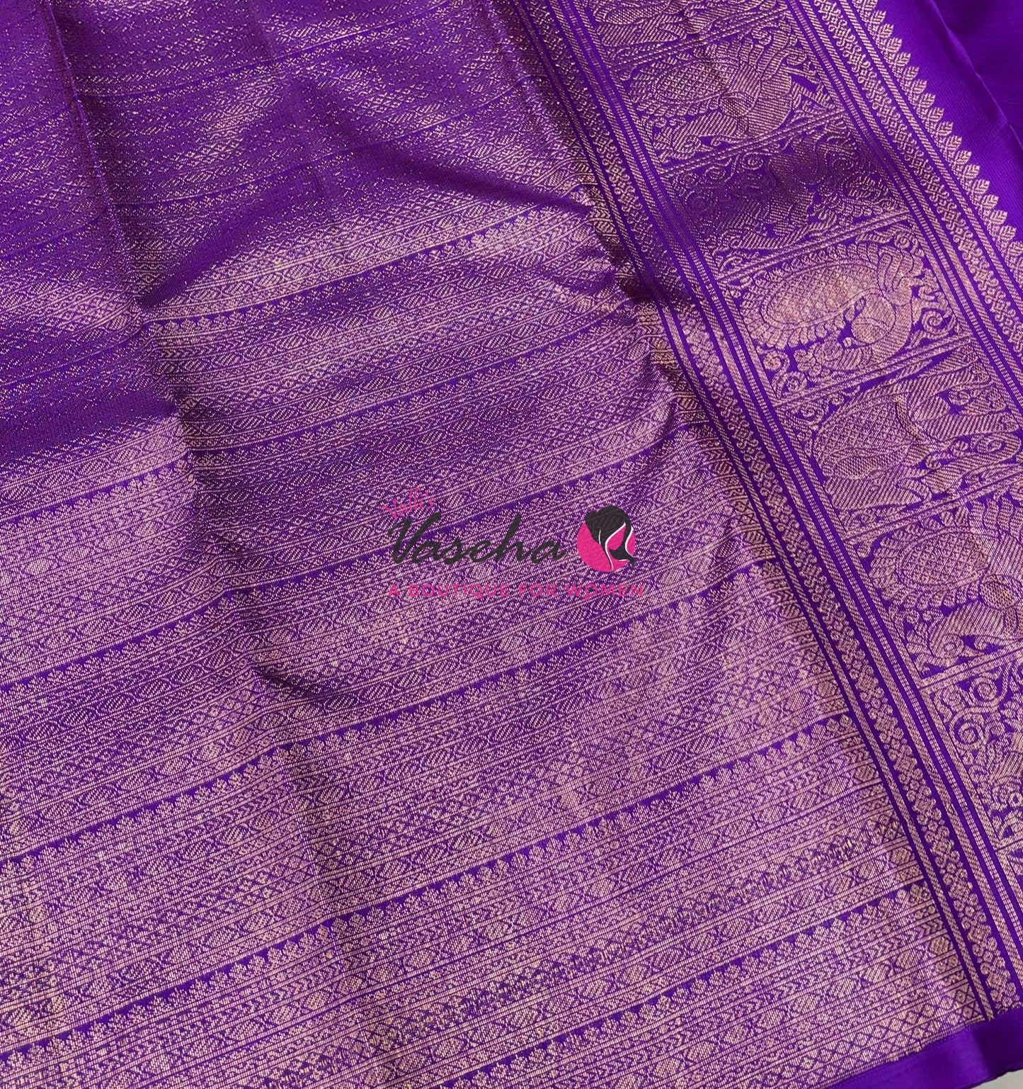 Pure Kanchipuram Silk Saree - Pazhum Pazhamum Checks - VVPS017
