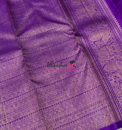 Pure Kanchipuram Silk Saree - Pazhum Pazhamum Checks - VVPS017