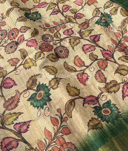 Semi Chanderi Saree - checks pattern - VVSCS004