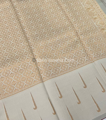 Kanchi Semi Silk - Pink with Cream - VVKSS001