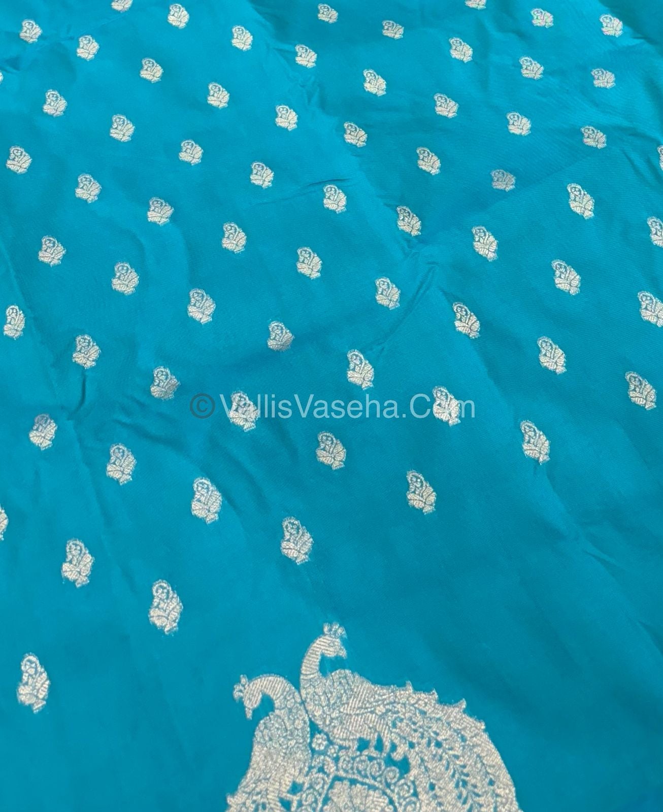 Semi Soft Silk  - Turquoise Blue Shade -VVSSS018