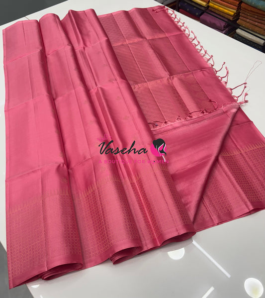 Pure Soft Silk Saree - Light Pink Shade - VVPSS132