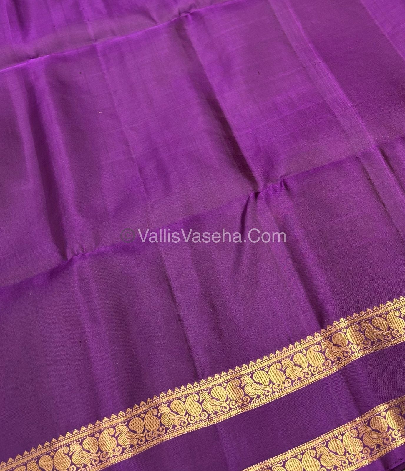 Pure Soft Silk Saree - Retta Petta Border - Magenta & Purple Shade - VVPSS057