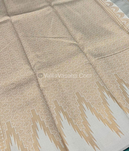 Kanchi Semi Silk  - Ramar Green with Cream - VVKSS003