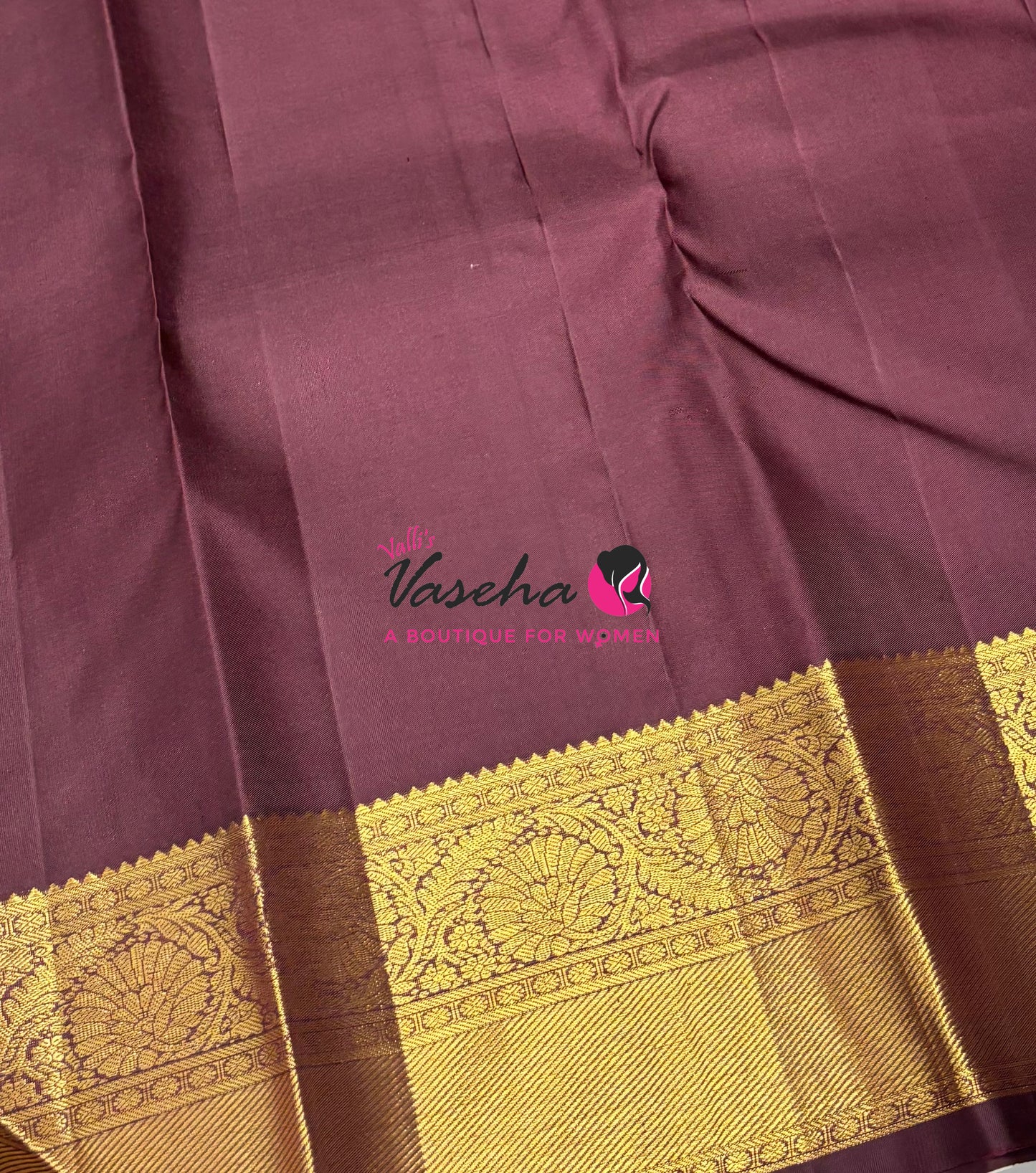 Pure Kanchipuram Silk Saree - Vairavoosi Design  - Rust Orange & Wine Brown Combo - VVPS059