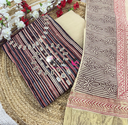 Unstitched Cotton Salwar Material  | VVUSM034