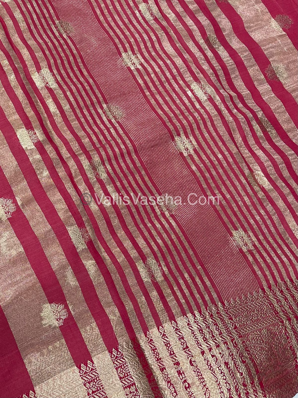 Semi Tussar Silk Saree | Reddish Pink shade |VVSTS044