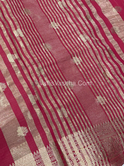 Semi Tussar Silk Saree | Reddish Pink shade |VVSTS044