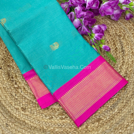 Semi Silk - Blue with Pink Combo - VVSS001