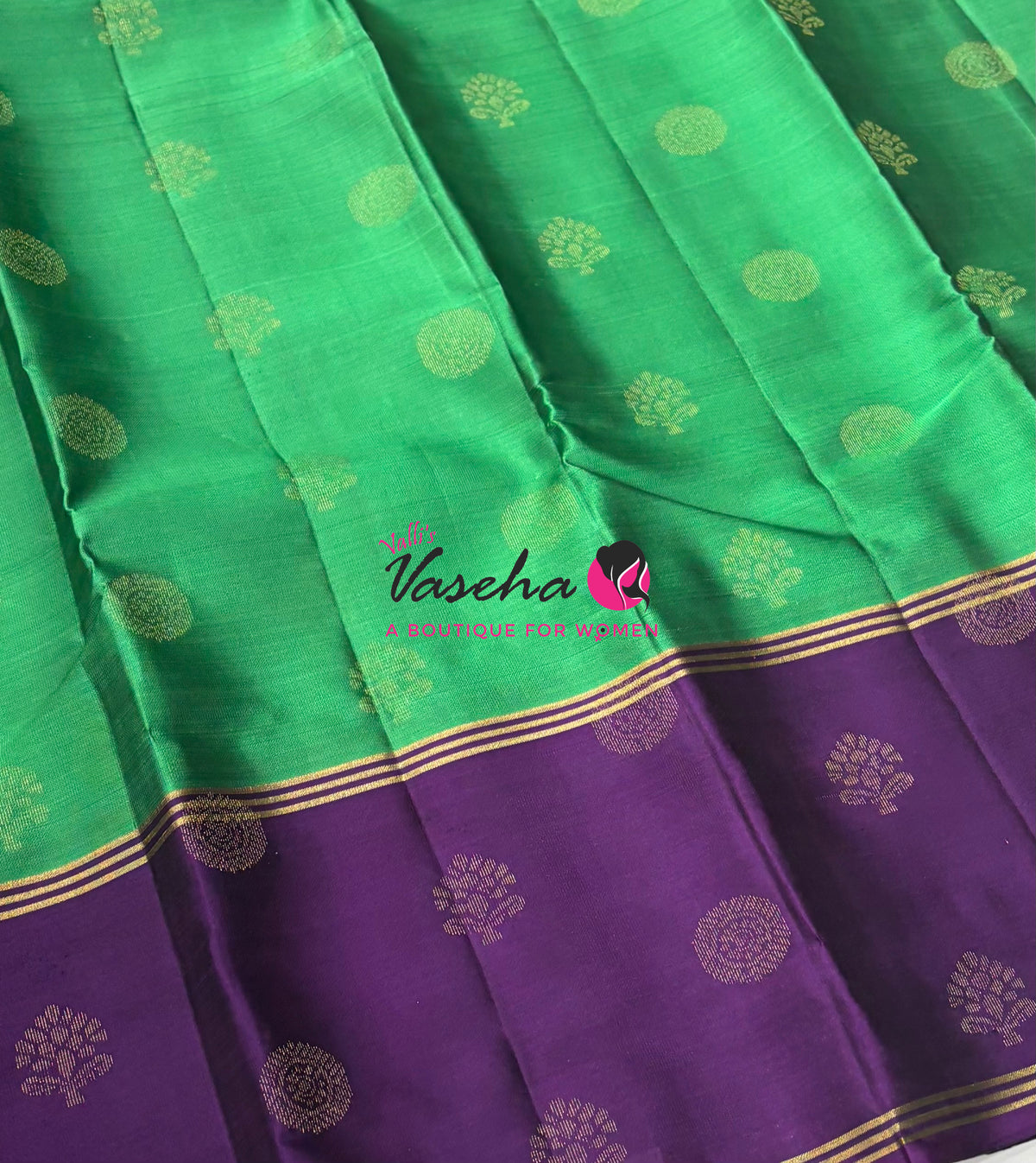 Half Mix - Pure Soft Silk Saree - Long Retta Petta Border with Butta - VVPSS105