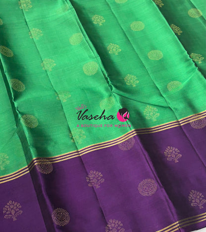 Half Mix - Pure Soft Silk Saree - Long Retta Petta Border with Butta - VVPSS105