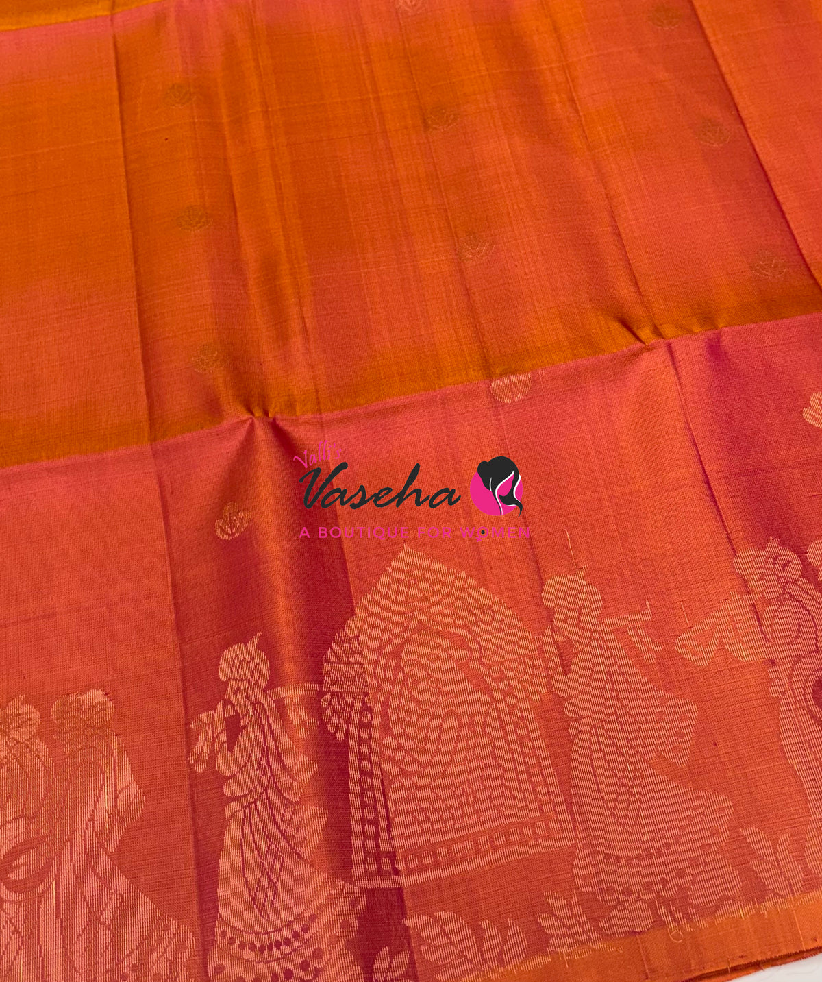 Pure Soft Silk Saree - Peachish Orange Shade - VVPSS094