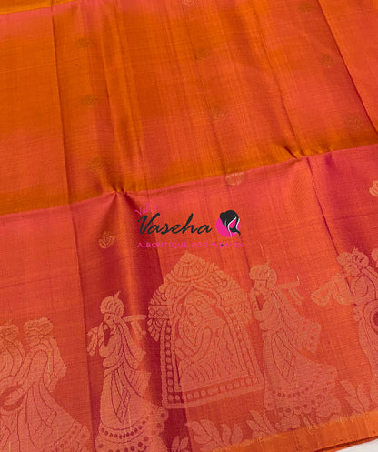 Pure Soft Silk Saree - Peachish Orange Shade - VVPSS094