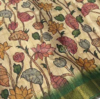 Semi Gicha Tussar Silk Saree - checks pattern - VVSGT001