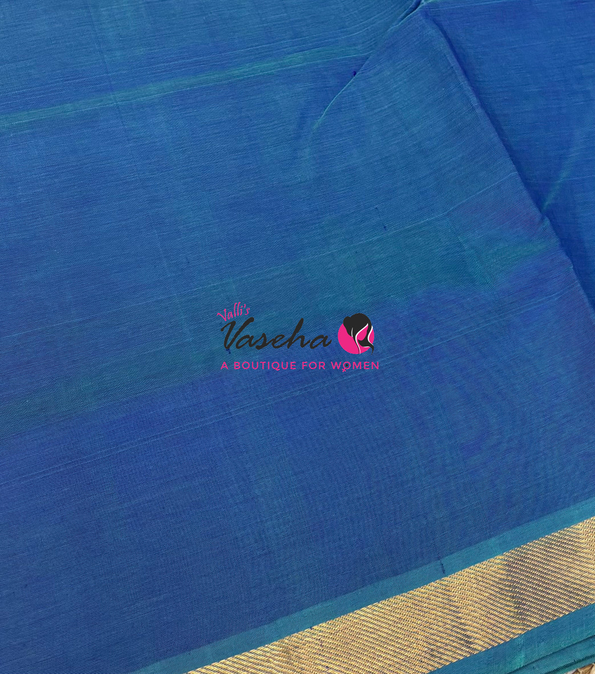 Pure Silk Cotton Sarees - Peacock Blue Shade  - VVPSC003