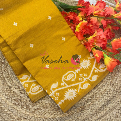 Semi Gicha Tussar Silk - Yellow Shade - VVGTS002