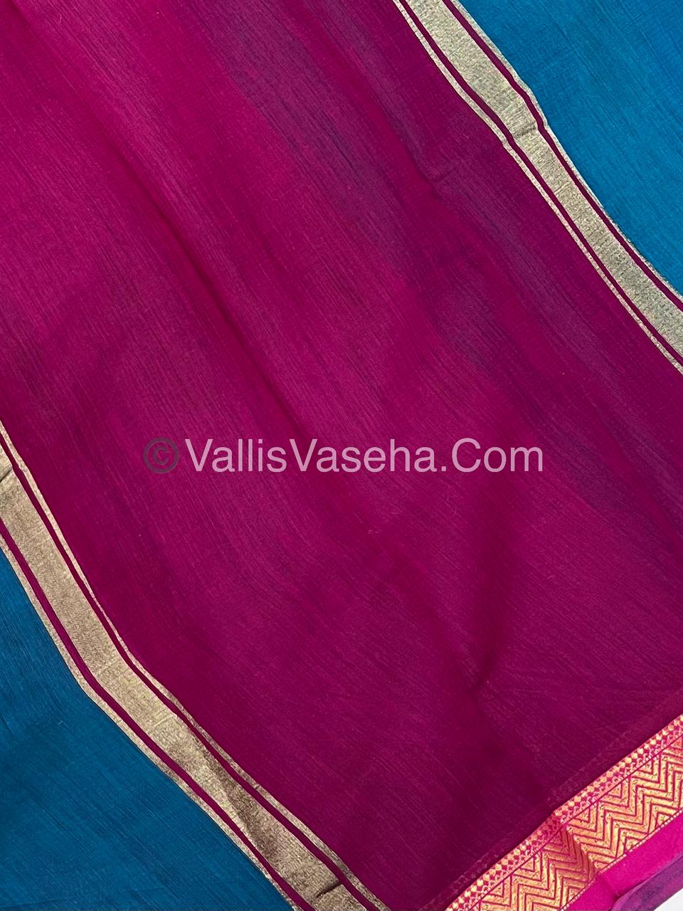 Fancy Mixed Cotton - Ramar Blue With Pink Shade - VVFMC005