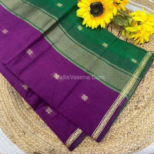 Semi Maheshwari Silk Cotton Saree - VVMSC002