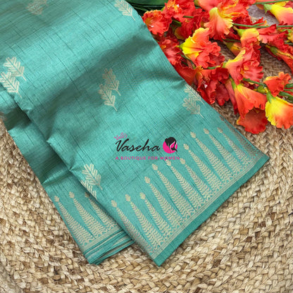 Semi Tussar Silk Saree | Pista Green Shade |VVSTS050