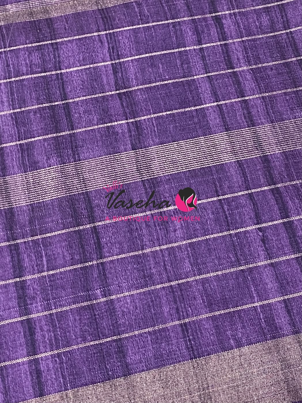 Semi Art Tussar Silk  / Art Silk - Green & Purple - VVATS007