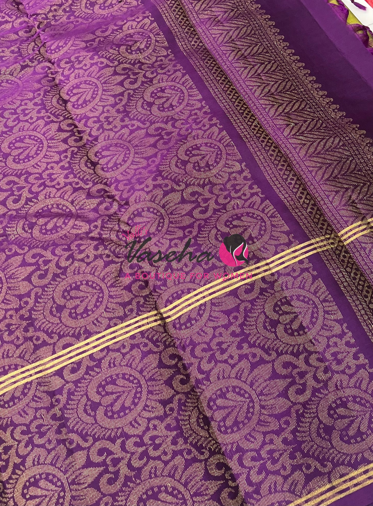 Half Mix - Pure Soft Silk Saree - Long Retta Petta Border with Butta - VVPSS084