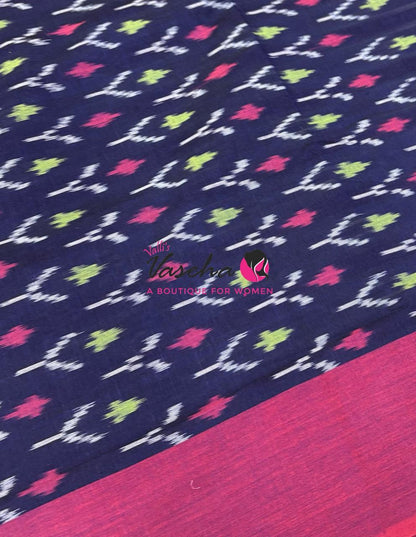 Ikkat Mercerised Cotton Saree - Single Ikkat - VVIKS001