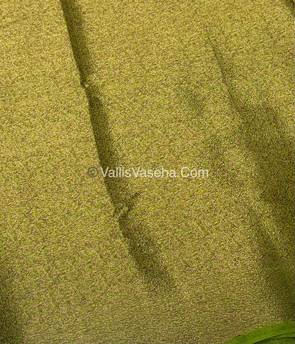 Bamboo Silk Saree  - Dark Pinkish Red  with Green Shade - VVBSS001