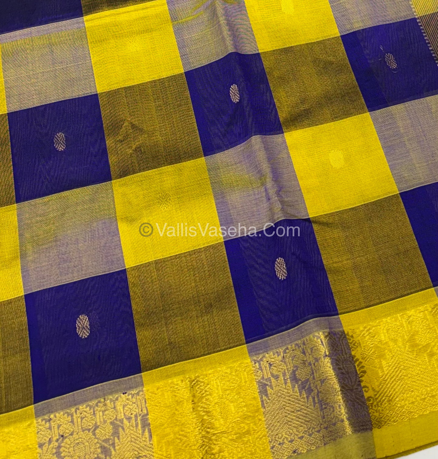 Pure Silk Cotton Saree - Pazhum Pazhamum Checks Design - VVPPSC02
