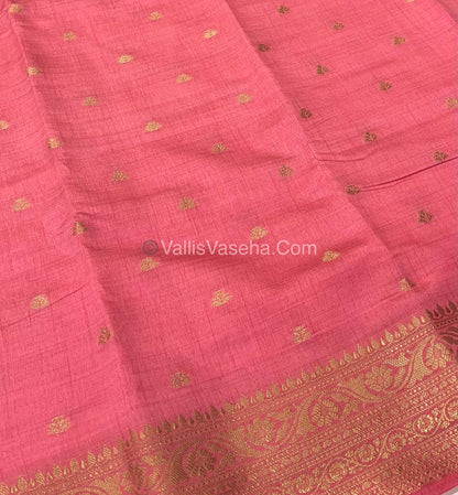 Semi Tussar Silk Saree - Peach Shade - VVSTS008