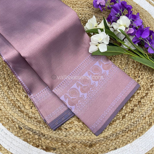 Semi Silk Saree - Kanchi Semi Silk Style - Peacock Border - VVSSS006