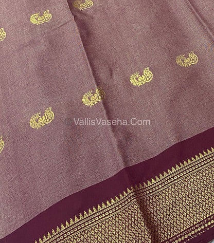 Semi Silk -  Grey with Wine Combo - VVSS001