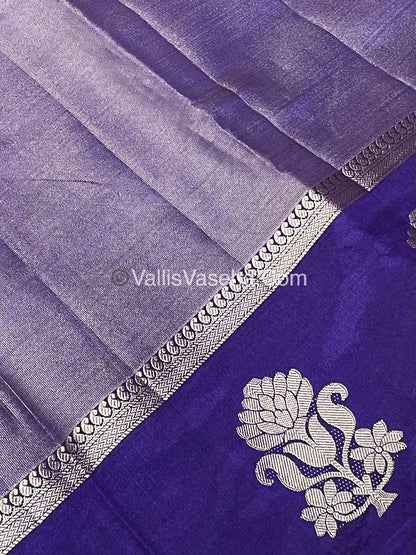 Semi Tissue Tussar Silk - Violetish Purple Shade - VVSTS043