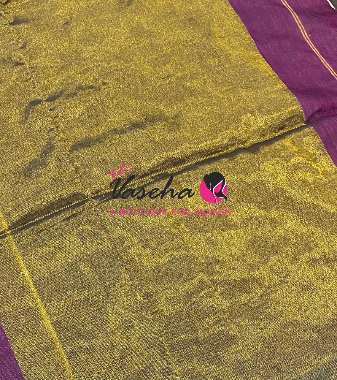 Handloom Cotton Sarees  - Dark Purplish Pink Shade - VVKC001
