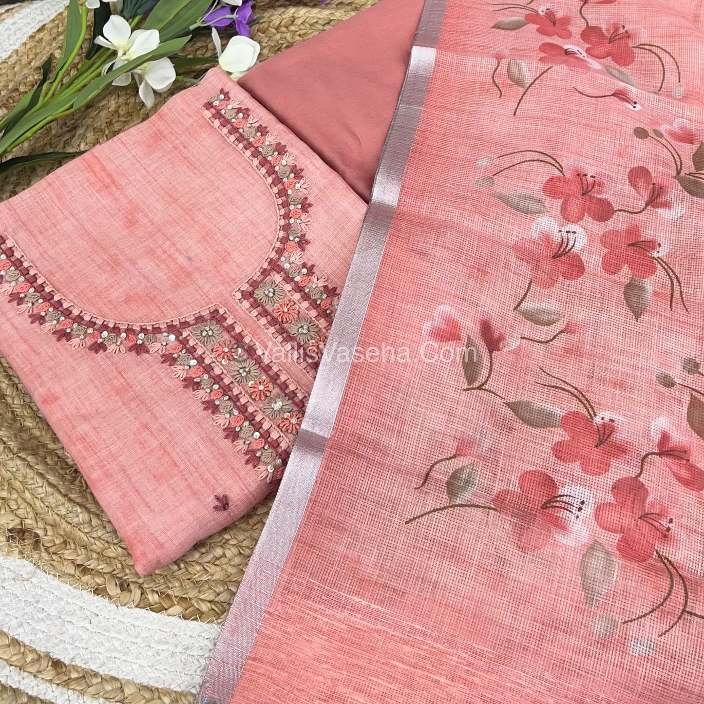 Tissue Linen Salwar Material  | VVUSM007
